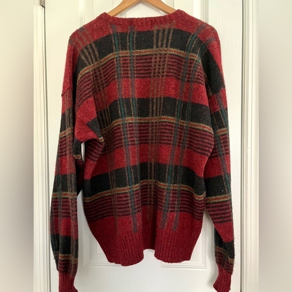 Christopher Hayes red plaid Shetland wool sweater- Men's XL - Picture 4 of 4